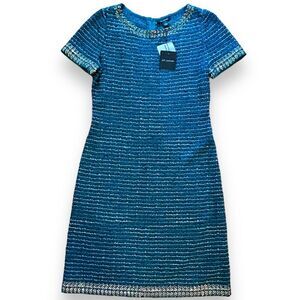 St. John Sequin & Sheen Tweed Knit Dress 4 Fit & Flare Metallic Sequin Formal